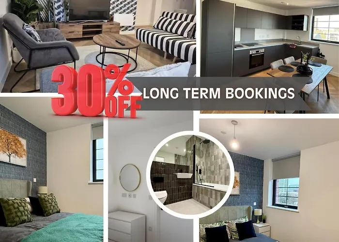 Serene- Stunning Two Bedroom 2 Washroom, Spacious, Dual Aspect Lounge, Jwellery Quarter, Birmingham City Centre