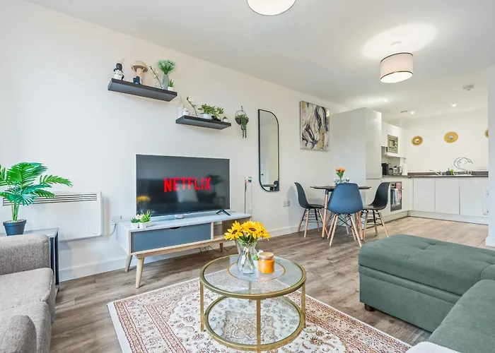 Modern & Cosy Apartment Luxury 1-Bed Sleeps 5 Birmingham